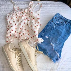 Cute strawberry crop top. Worn once.